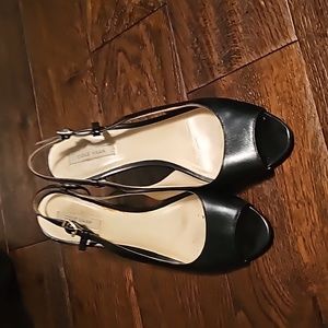 Cole Haan open toed kitten heel